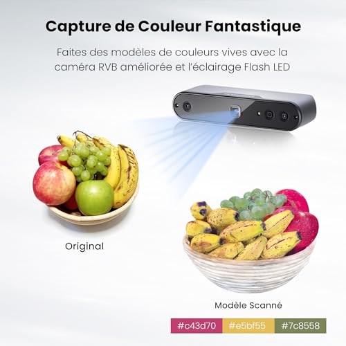 Revopoint INSPIRE Scanner 3D pour Impression 3D - Détails des composants, connecteurs et fonctionnalités