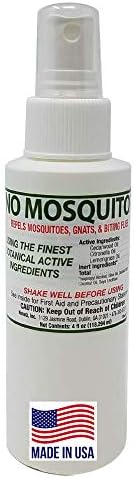 NO MOSQUITOZ | Botanical Bug Repellant | Effective for Gnat, Mosquito and Biting Flies | Hand-Crafted DEET-Free Hypoallergenic | Non-Greasy Formula | 4fl.oz. - (Pack of 1)