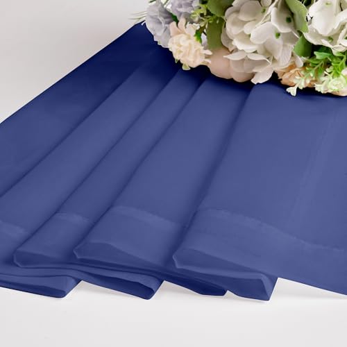 Image of OWENIE Sheer Curtains 54 Inch Length 2 Panels Set, Royal Blue Clear Sheer Short Curtains for Small Window, Light Filtering Rod Pocket Curtain Sheers, 2 Pcs 84 Width 54 Long, Royal Blue