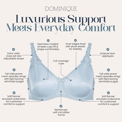 Image of Dominique Mystique Minimizer Bra #7000 - Seamless Full Figure Underwire Lingerie for Women, Smooths & Shapes