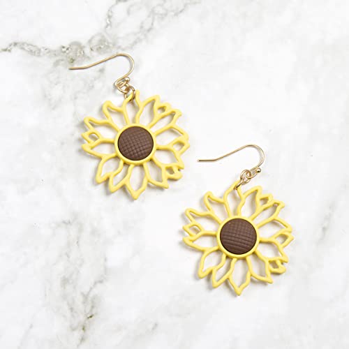 Lightweight Floral Petal Drop Earrings - Multi Petal Leaf Metallic Wired Hoop, Sparkly Rhinestone Studs, Pressed Flower Dangles2