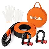 Gekufa Abschleppseil pkw 5M x 5cm, 10 Tonnen (22046 Lbs) Abschleppseil Auto Kit...