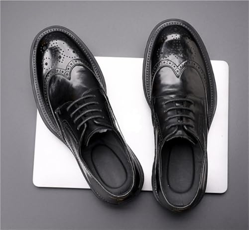 Men's Leather Lace Up Classic Work Office Business Dress Shoes Heightening Soft Bottom Casual Shoes Comfortable Oxfords for Tuxedo2