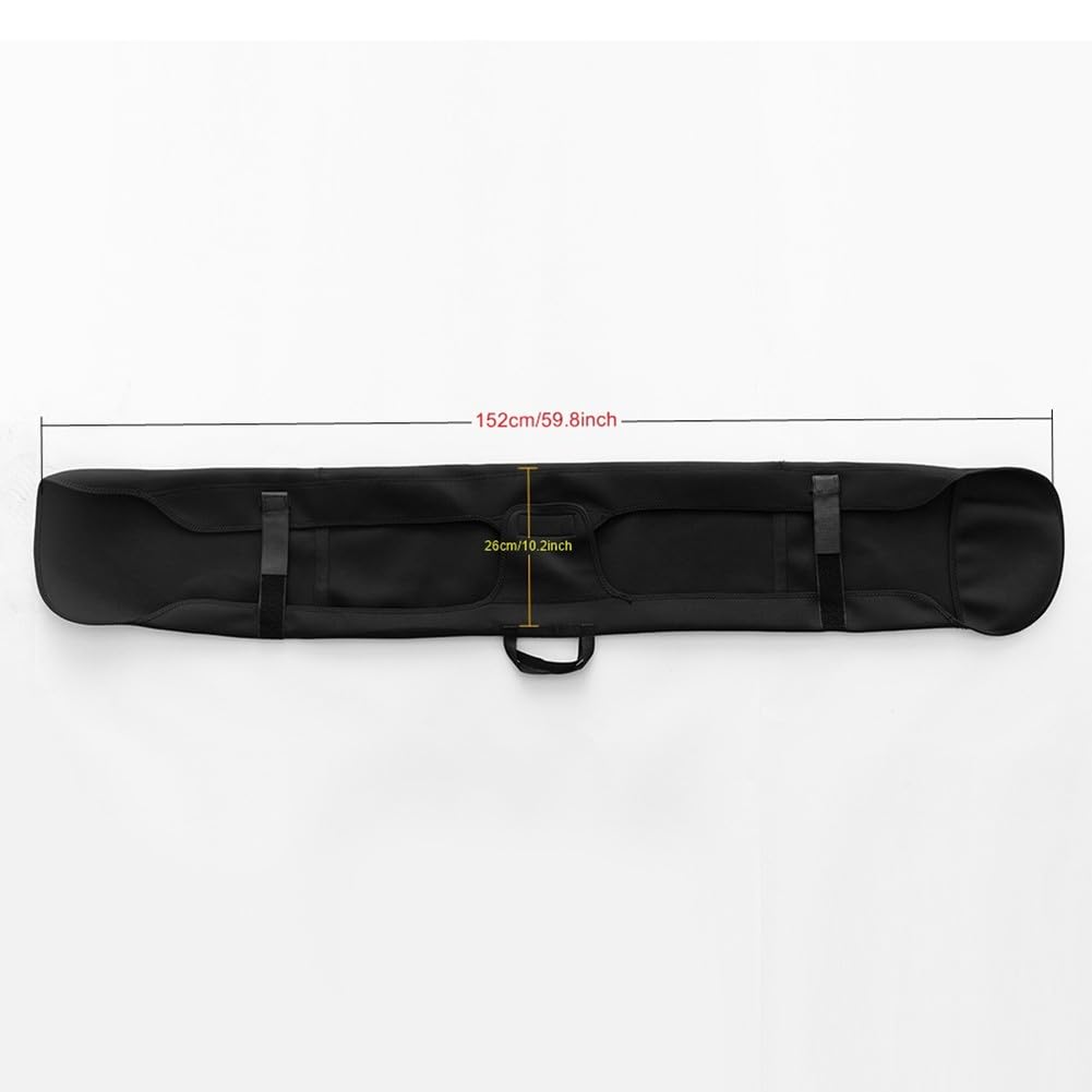 Housse de protection en néoprène pour snowboard - Housse souple avec poignée - Doublure imperméable et résistante aux rayures - 152 x 26 cm - Noir