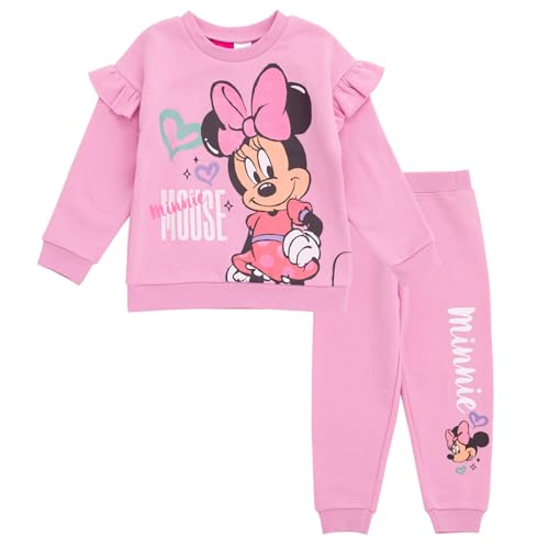 Image of Disney Girls Fleece Sweatshirt and Jogger Pants Outfit Set Newborn to Big Kid Sizes (Newborn - 14-16)