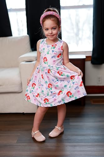 Image of Disney Frozen Elsa Princess Minnie Mouse Stitch Toddler Girl Dresses 2 Pack Short Ruffle Sleeve Costume Set Outfit 2-13 Years