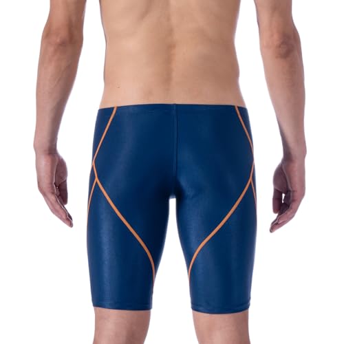 Image of MY KILOMETRE Men's Swimsuit Jammer Solid Swim Jammers Endurance Long Racing Training Swimsuit