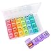 Pastillero Semanal 4 tomas Español, Opret Pastillero Diario con 28 Compartimentos, Organizador Pastillas y Dispensador Comprimidos para Viaje