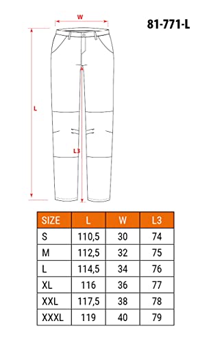NEO TOOLS Warnschutz Regenhose EN ISO 20471 Warnschutzhose mit Reflektionsstreifen Warnhose orange Neon gelb Arbeitshose Sicherheitshose XXL orange