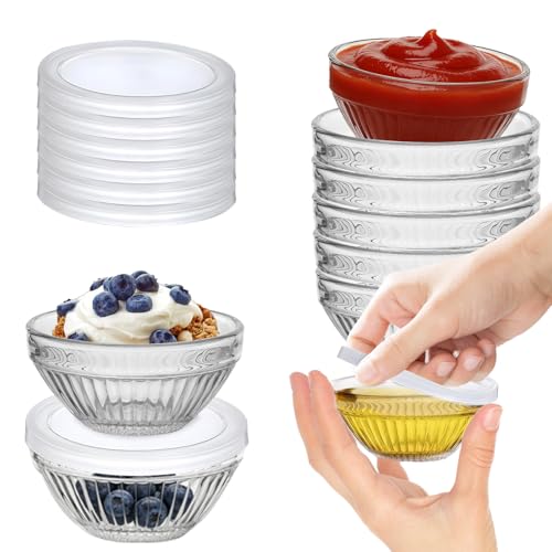 6 Pack Mini Glass Bowls with Lids