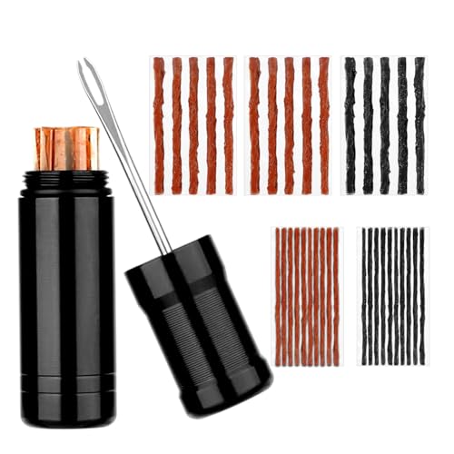 chenyu Kit Riparazione Pneumatici Bici 1pc Strumento di Riparazione per Biciclette Trapano a Forcella + 35 Strisce Strumento di Riparazione Tubeless per Riparare Pneumatici Mountain Bike Kit