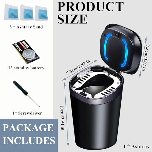 Car Ashtray with LED Blue Light