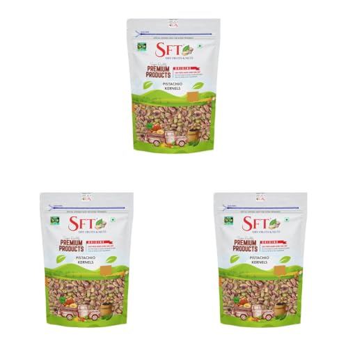 Image of SFT Premium Unsalted Pistachio Kernels 100g|Healthy Snacks, Dry Fruits, Pista| Super Crunchy & Delicious | Non GMO |, Rich In Protein, Phosphorus, | Dietary Fibre | Premium Nuts (Pack of 3)