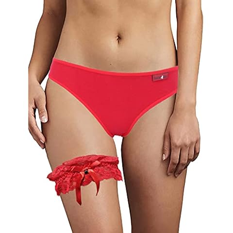 Trifolium 2 Piece Lace Wedding Garter for Brides Size 36cm-52cm Black/White/Red - UK Brand (GTR85219-OneSize-RD) Cover