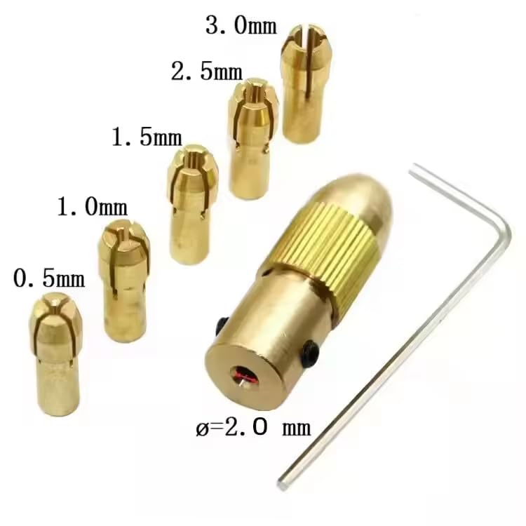 Lagnlnaoy Mini Drill Chucks Adapte 7Pcs/set 0.5-3mm?Inner 2mm?Small Electric Drill Bit Collet Micro Twist Chuck Tool Kit Woodworking