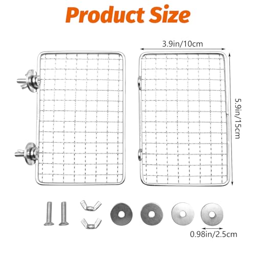 Image of BNOSDM Bird Perch Platform 2 Pcs Stainless Steel Grid Parrot Perches Stand Shelf Parrots Platform Perch Small Birds Cage Accessories for Parakeets, Budgies, Conures, Cockatiels, Lovebirds (S)