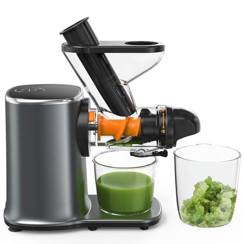Silonn Cold Press Juicer Machines, Slow Masticating Juicer with Soft & Hard Modes, High Juice Yield Juice Extractor for Fruits & Vegetables with Reverse Function, Easy Cleanup with Brush