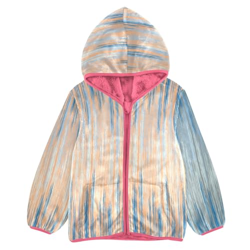 GuoChe Blue Stripe Waves Boy Fleece Jacket