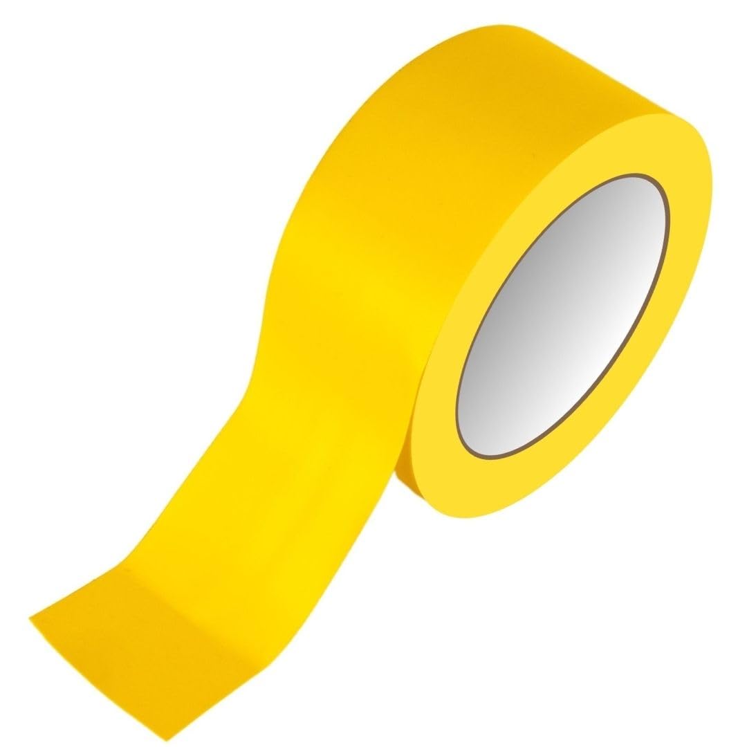 GTSE Cinta para marcar suelos, 100 mm x 33 m, amarillo – para pistas de baile, gimnasios - 1 Rollo