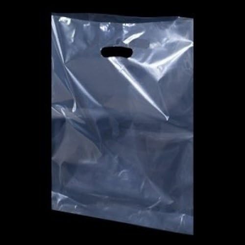 Plastic Carrier Bags UNIPACKLTD® Clear 54cm x 46cm + 7cm- (1 BOX - 50 BAGS)