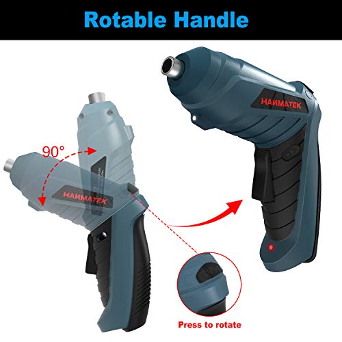 HANMATEK Rechargable Cordless Screwdriver Kits with straight and pistol style Powerful Electric Screwdriver Small Screw Guns