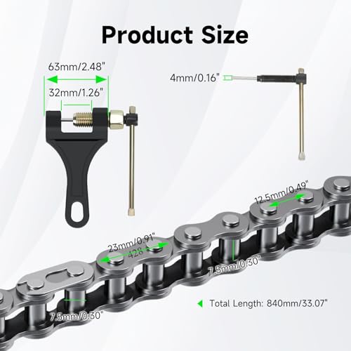 Image of 428 Chain 132 Link Compatible with 110cc 125cc 150cc Tao tao Rhino 250 Hawk 250 KLX140 TTR125 Pit Dirt Bike, 428 Motorcycle Chain for Apollo Boom Vader Chinese ATV Quad 4 Wheeler Go Kart Parts