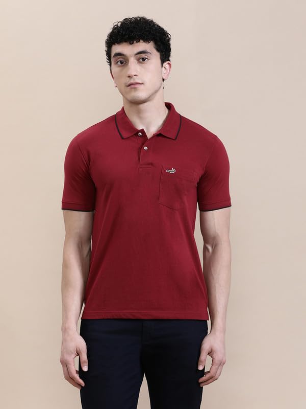 Image of CROCODILE Men Solid Polo T-Shirt | 100% Cotton | Short Sleeve | Slim Fit | Button Placket White