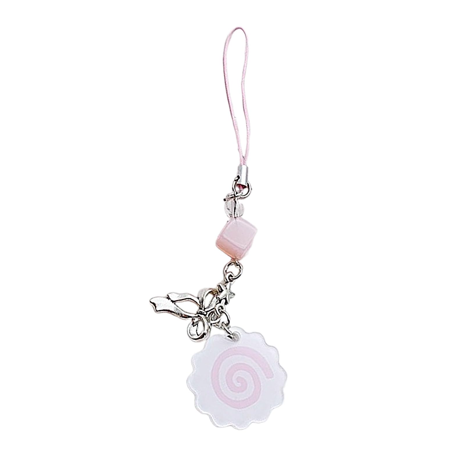 NEWFT Japanese Acrylic Fish Cake Phone Charm Pendant for Bag Purse Keychain