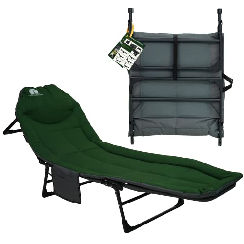 DMB-Vollmond Angelliege Karpfenliege Feldbett,Campingbett bis zu 160kg belastbar Outdoor Bett Gartenliege,Sonnenliege Klappbar Gästebett Leicht mit Matratze Liege Balkon,Reisebett Erwachsene Bedchair