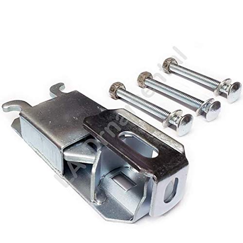 Gate Latch 5-1/4" x 2" Galvanized Lockable 2 Way Kennel Chain Link Gate Live Stock Chain Link Self-Lock Compatible Co-Line