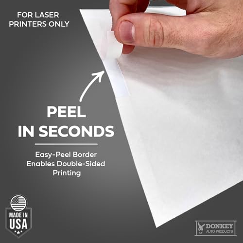 Image of Window Stickers for Car Dealers -Plain Blank White - Exterior, 'Outdoor' | 8.5 inch x 11 inch | (100 Pack) (Laser Printer Only) (Adhesive)