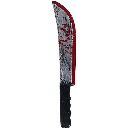 Psycho Killer Costume Accessory Bloody Toy Machete Knife Gray/Black