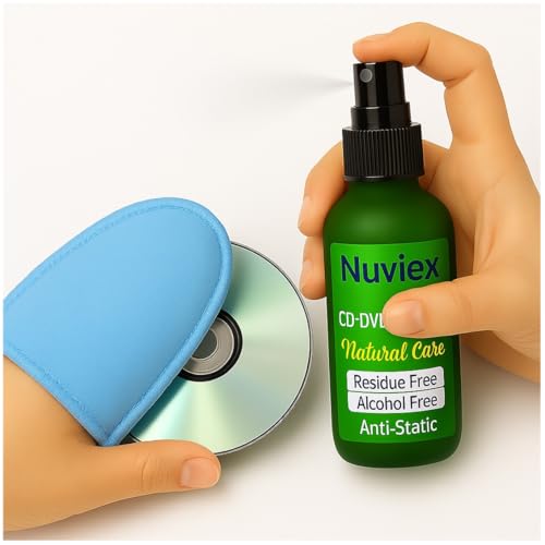 CD & DVD Cleaning Kit Advanced Cleaning Solution with Premium Microfiber Glove Set Safe for CDs DVDs Blu-ray & Game Discs. Made in USA