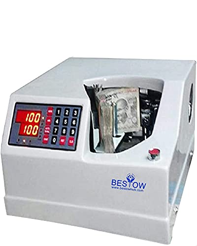 Image of Bestow Heavy Duty Currency Counting Machine | 1500 Notes /Minute High-Speed Note Counter for Bank, Office & Home Use (White)