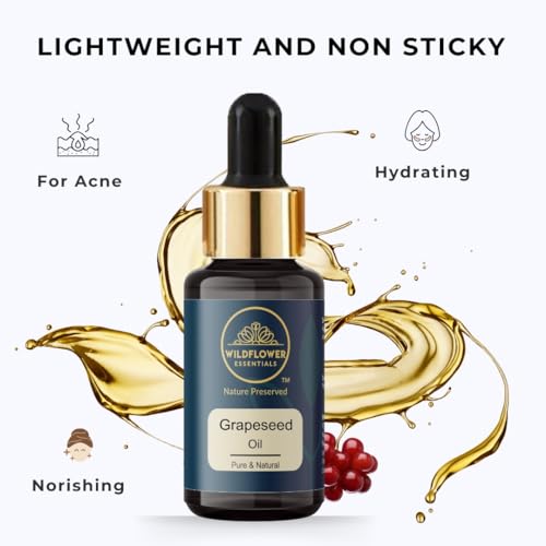 Image of 100% Pure & Natural Grapeseed Oil Cold Pressed For Face Skin Hair Body Anti Ageing Lightweight Undiluted Carrier Oil 30ml