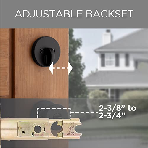 Kwikset 99910-070 991 Pismo Keyed Entry Knob And Single Cylinder Deadbolt Combo Pack Featuring Smartkey In Matte Black thumb #4