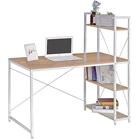 eSituro Escritorio de Ordenador con Estantería de 3 Niveles Cover
