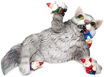 Hilarious Home Funny Outdoor Lawn Garden Cat Gnome Statue Gift