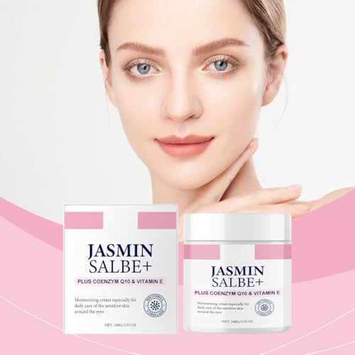 Jasminsalbe Plus,100ml Jasmin Salbe Augen, Augencreme Augenringe Schlupflider, Gegen Falten Augenstraffung Jasmin Creme, Entfernen Tränensäcke und Schwellungen Collagen Eye Cream