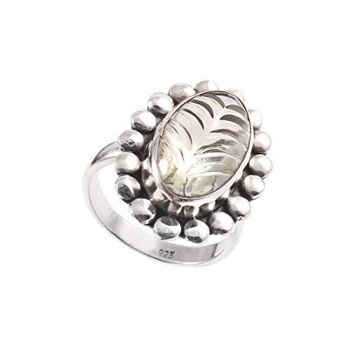 Bague en argent améthyste verte taille 54 en sterling 925 de créateur haut de gamme