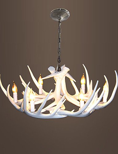 Illuminazione jiaily vintage lampadario di corna di illuminazione attrezzatura industriale Paese 6-luci adatta per soggiorno sala da pranzo Facile installazione, 220-240V