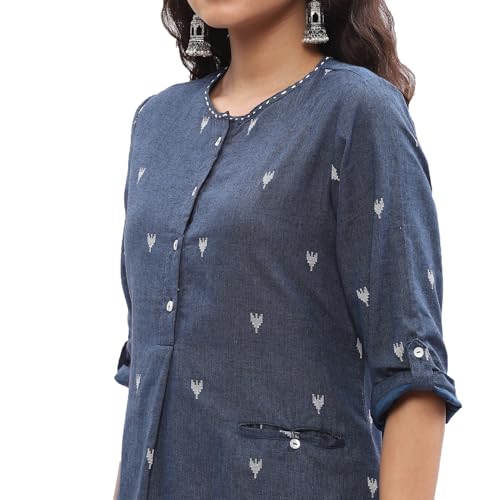 Image of BIBA Women Cotton Kurta Set,Pant,Stole