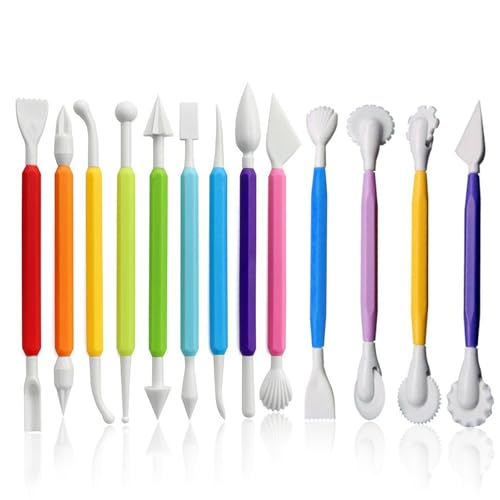 YTSMFL 13 Stück Modellierwerkzeug ton Werkzeug Töpferwerkzeug Fondant Kuchen Modellierwerkzeug Set für Backen,Dekorieren von Kuchen ﻿