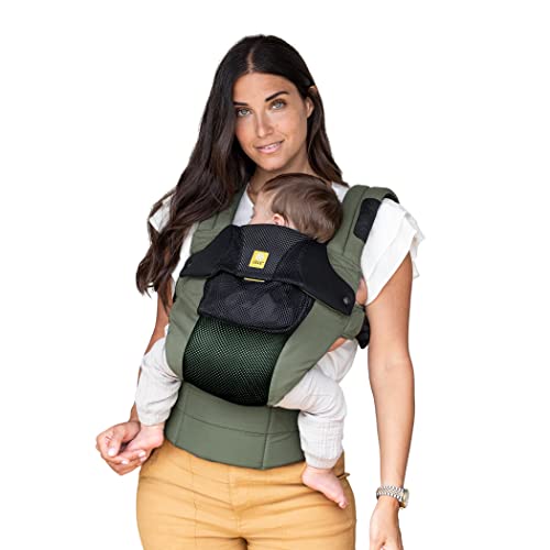 Image of LÍLLÉbaby Complete Airflow Deluxe Ergonomic 6-in-1 Baby Carrier Newborn to Toddler - with Lumbar Support - for Children 7-45 Pounds - 360 Degree Baby Wearing - Inward and Outward Facing - Olive/Black
