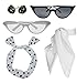 Produktbild Retro-1950er Jahre Polka Dot Style Schal Brille Stirnband und Ohrringe Kostüm Zubehör Set