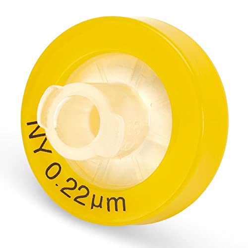 Image of Globe Scientific SF-NYLN-2213 Syringe Filter, Nylon Membrane, 0.22m Porosity, PP Housing, Non-sterile, Bulk Packed, Yellow, 13mm Diameter, Pack of 100