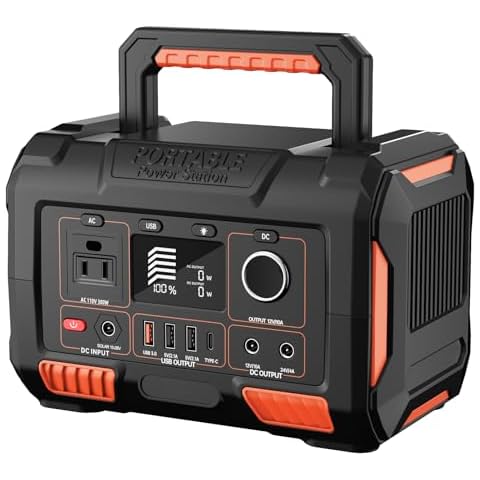 Portable Power Supply,Small Portable Power Station 300W 288wh,110V Pure Sine Wave AC Outlet,Li-Ion Battery Mobile Power for Outdoor Camping/Travel/RV/Home Backup/Emergencies Cover