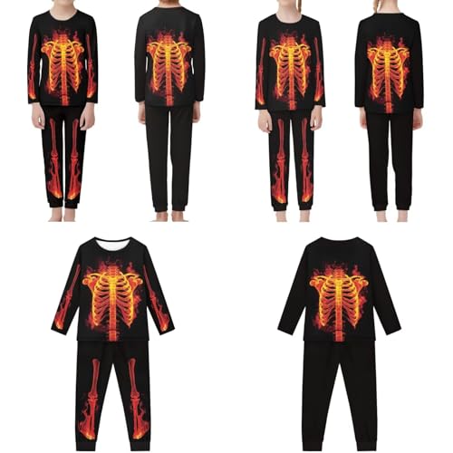 Matching Halloween Pajamas for Family Halloween Pj Top and Bottom Sleepwear with Pet Bandana Jammies with Pockets3