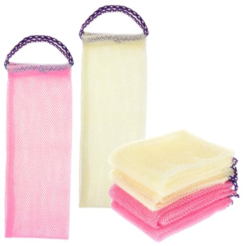 BESTYASH 4 piezas Toallas Exfoliantes para Baño Herramienta de Exfoliación Corporal Trasera Larga Nylon Duradero Limpieza Efectiva para Suave Práctica para Adultos y Mayores