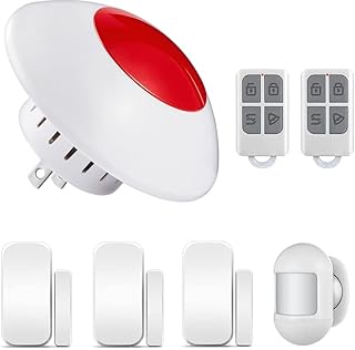 Home Alarm Security System 110dB Wireless Security System Burglar System for Home Security with Wireless Siren, Remote Control, PIR Motion Detector, Door Alarm Sensor
